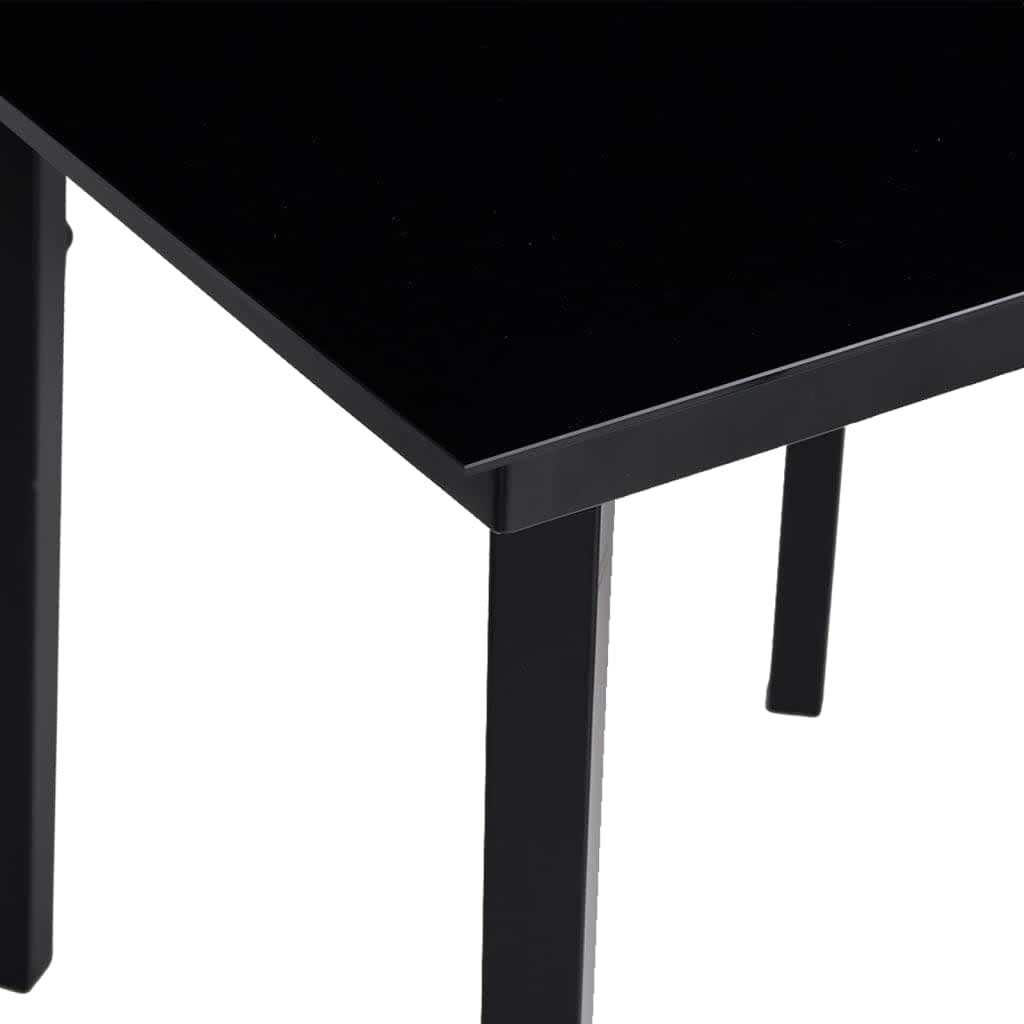 7 Piece Garden Dining Set with Cushions Black