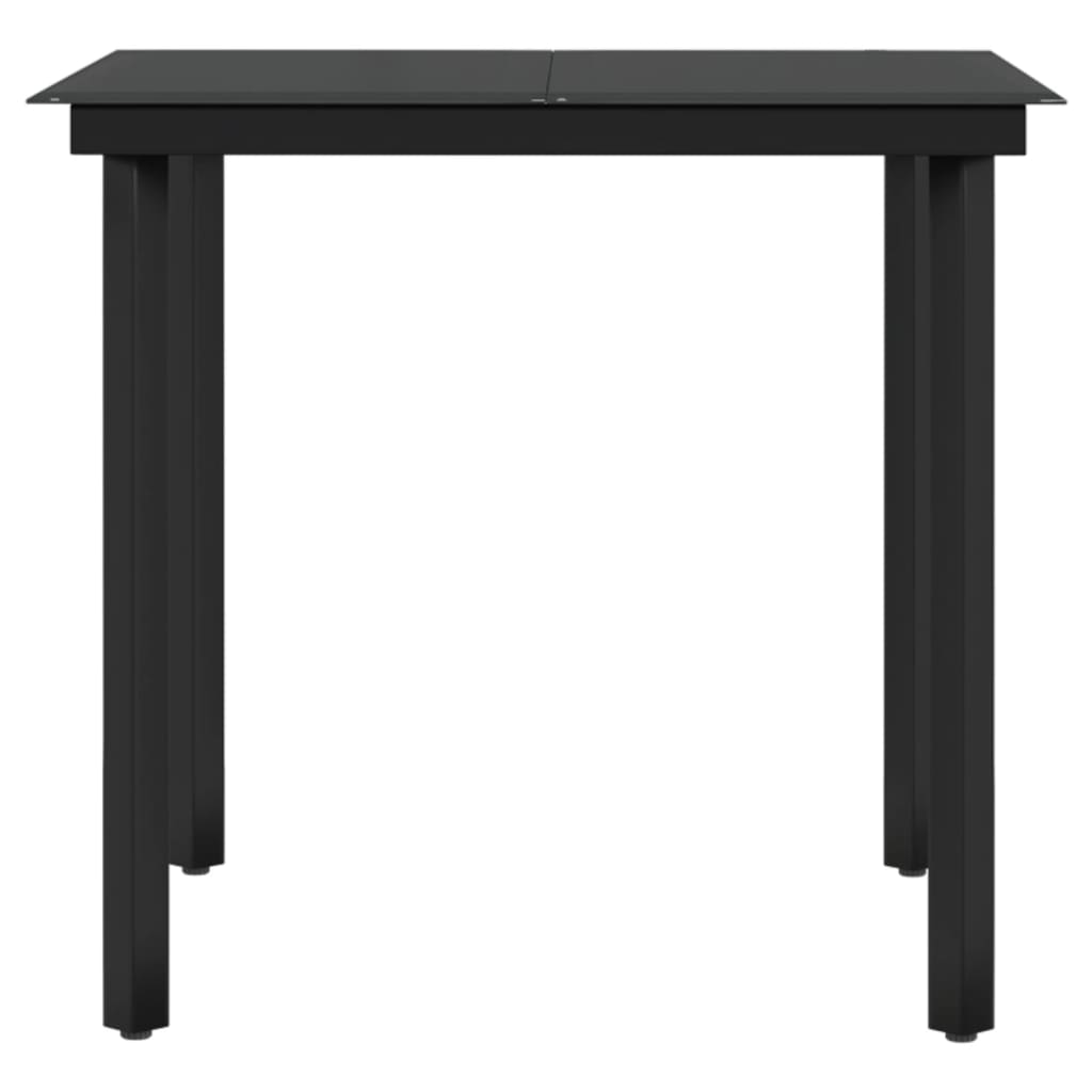 3 Piece Garden Dining Set with Cushions Black