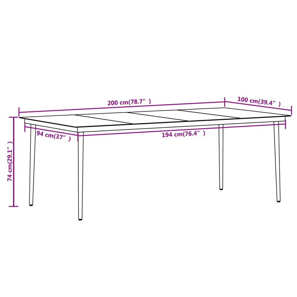 7 Piece Garden Dining Set Brown