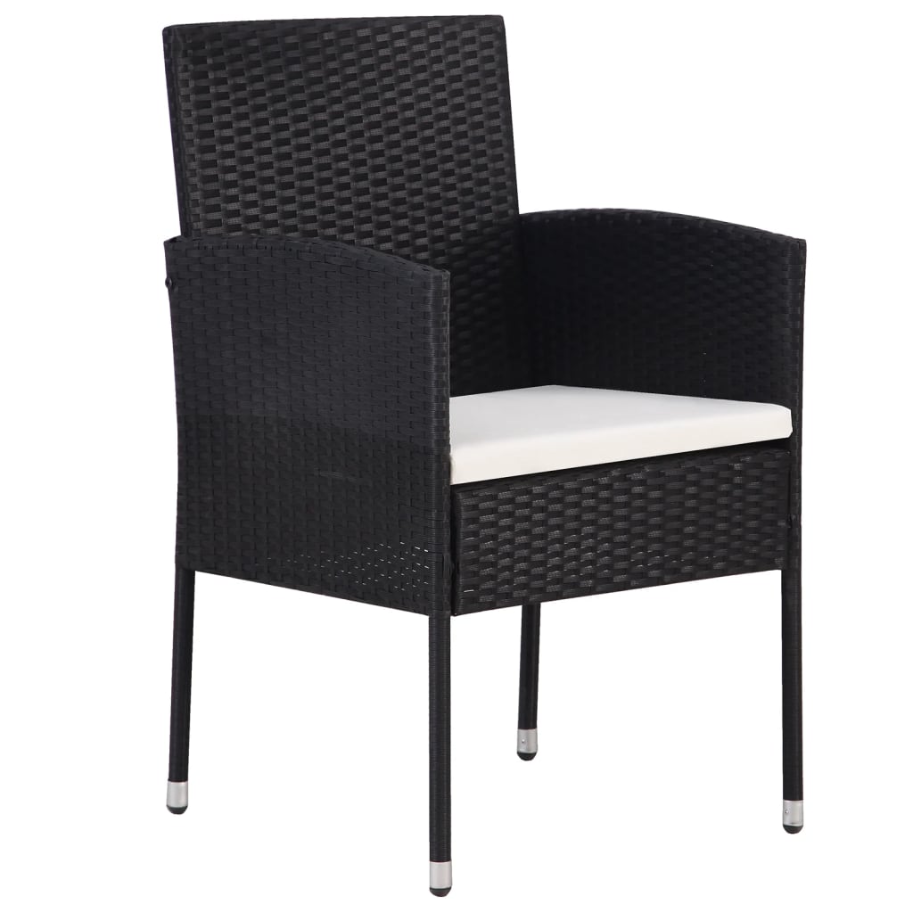 5 Piece Garden Dining Set Black