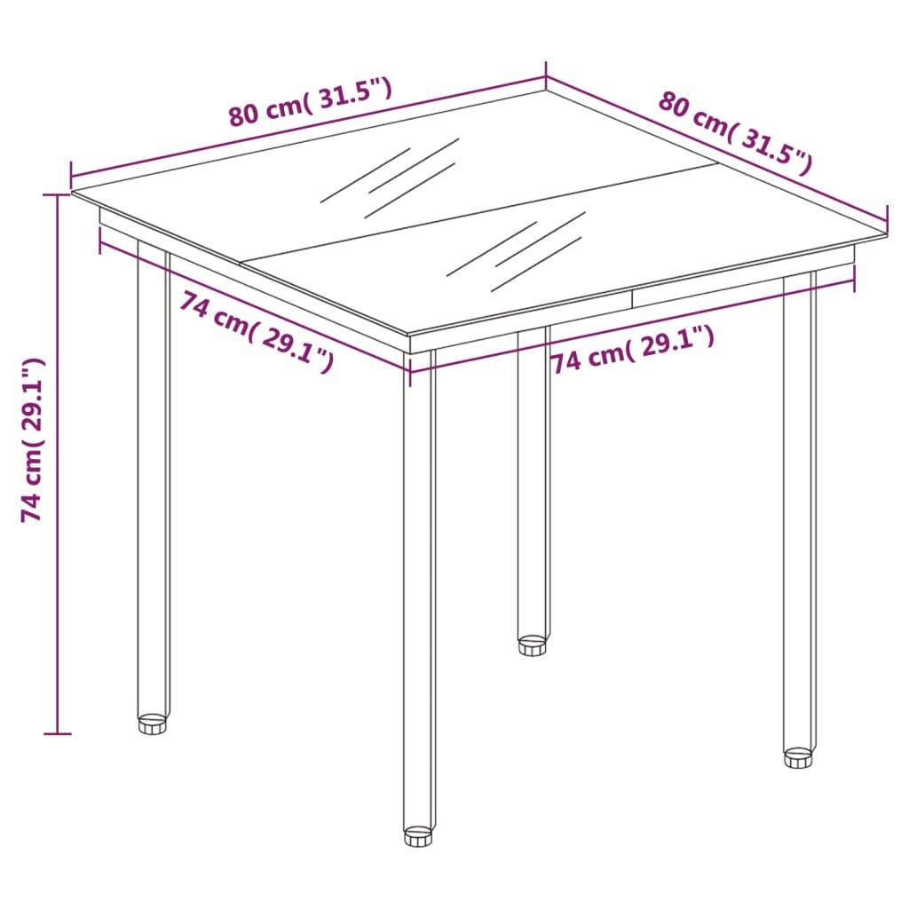 3 Piece Garden Dining Set Brown