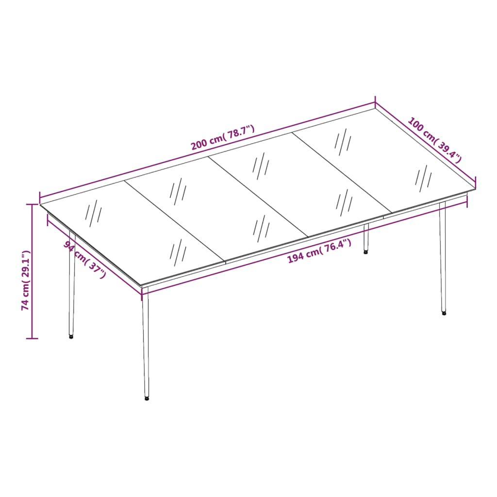 7 Piece Garden Dining Set Dark Grey