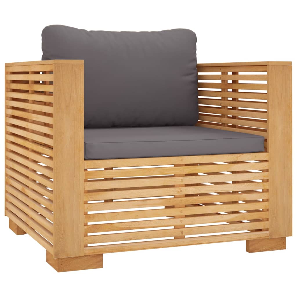 6 Piece Garden Lounge Set with Cushions Solid Wood Teak