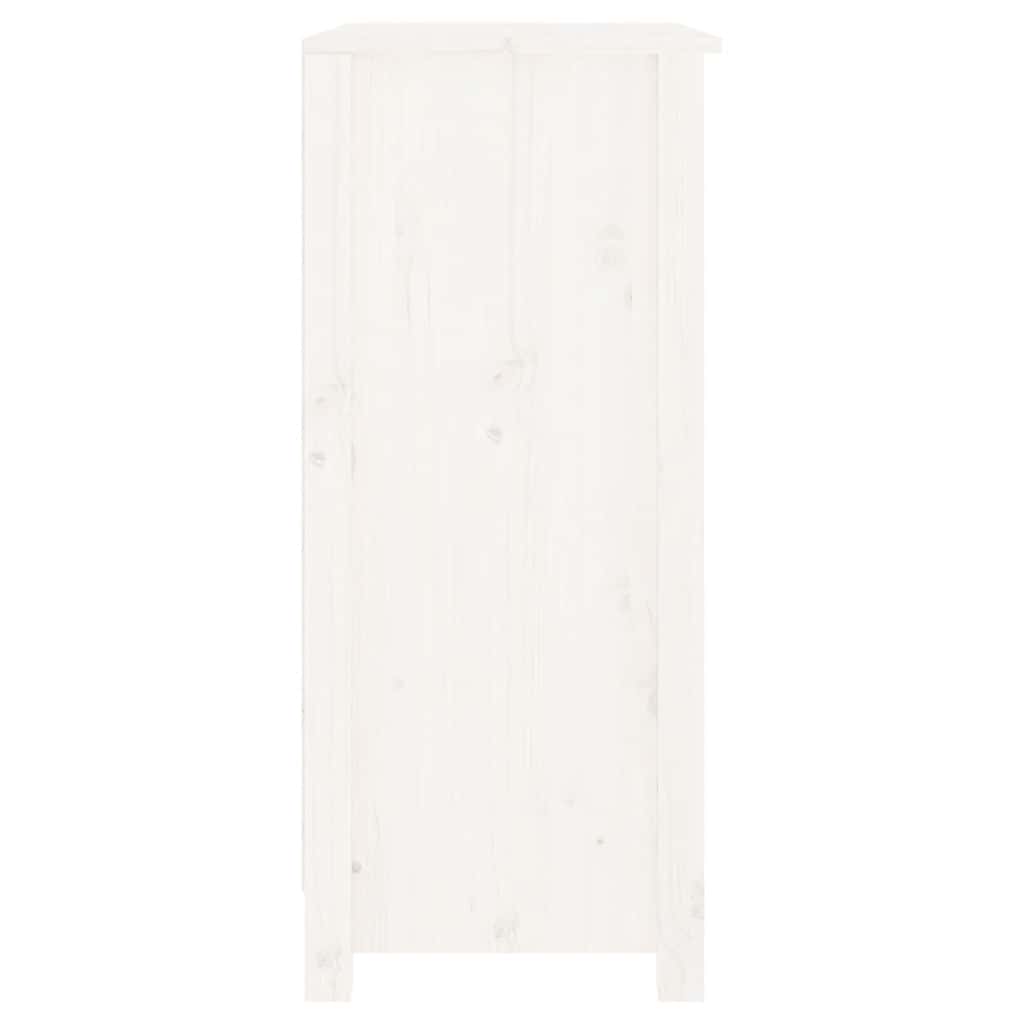 Sideboard White 70x35x80 cm Solid Wood Pine