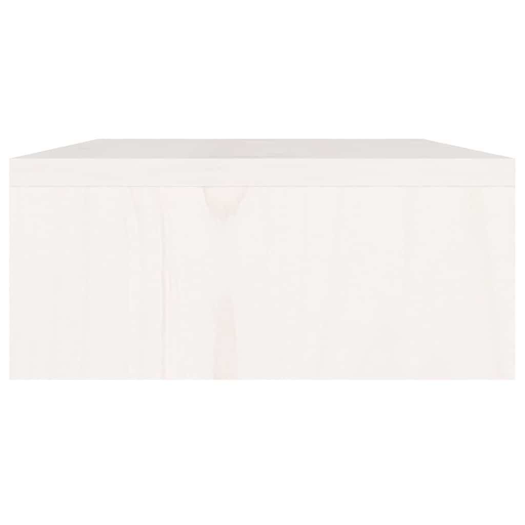 Monitor Stand White 80x24x10.5 cm Solid Wood Pine