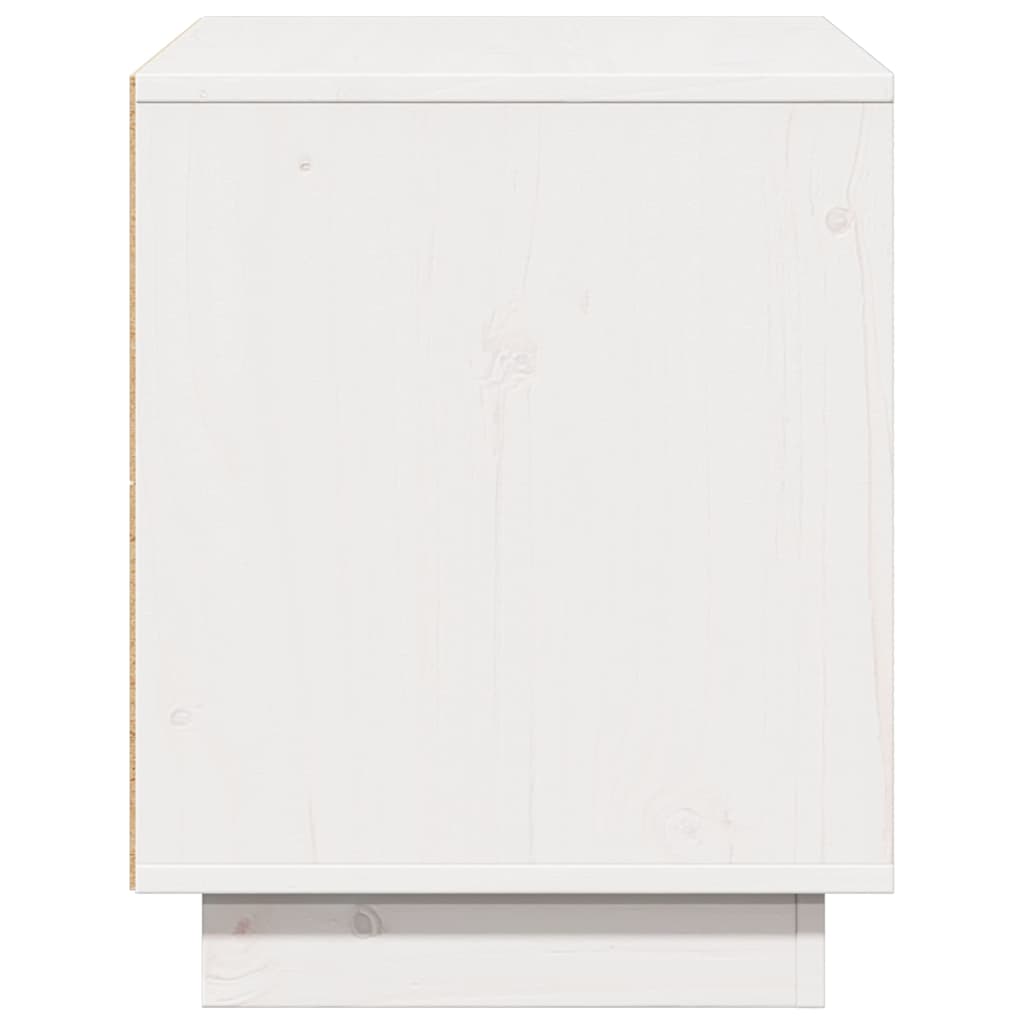 TV Cabinet White 74x35x44 cm Solid Wood Pine