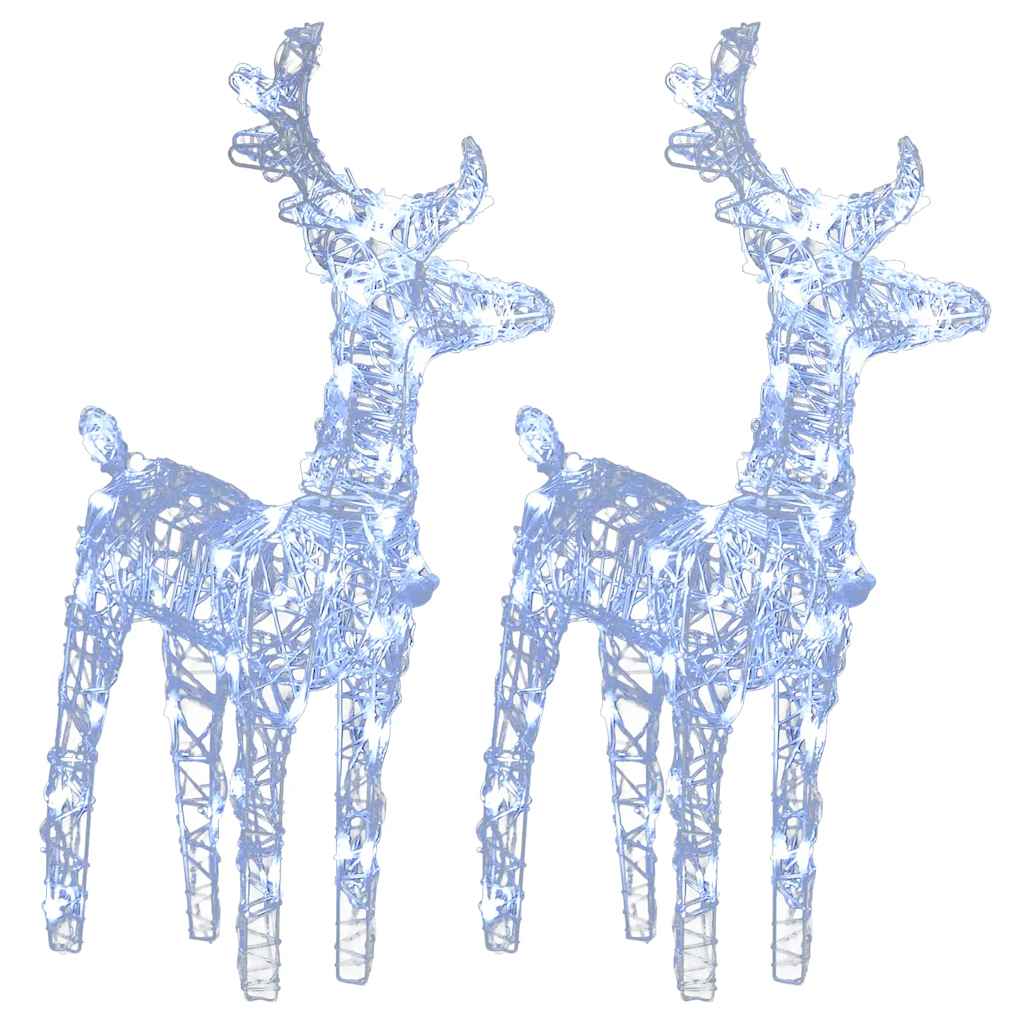 Christmas Reindeers 2 pcs Cold White 80 LEDs Acrylic