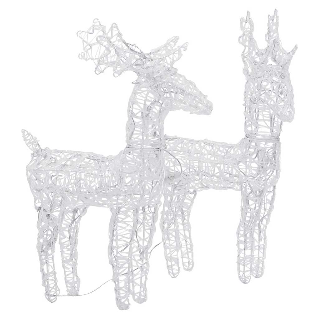 Christmas Reindeers 2 pcs Multicolour 80 LEDs Acrylic