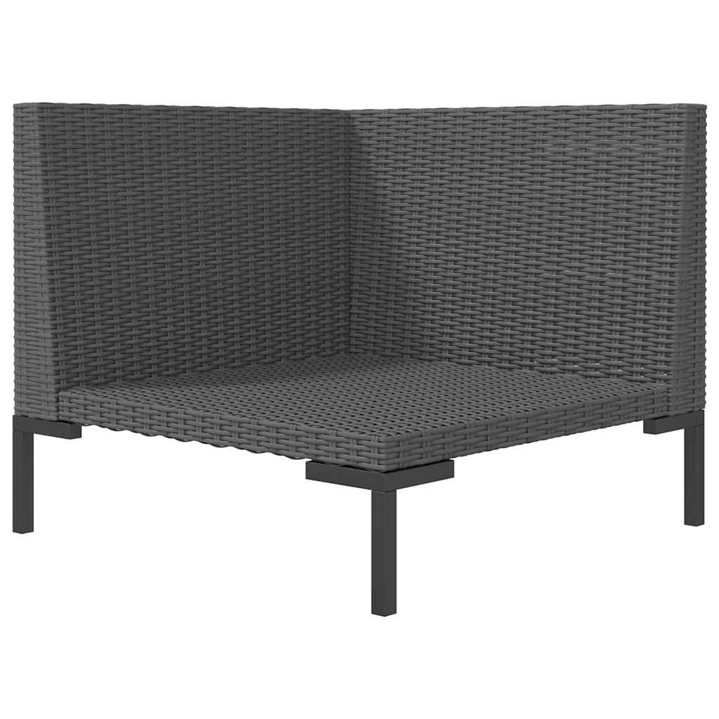 8 Piece Garden Lounge Set with Cushions Poly Rattan Dark Grey