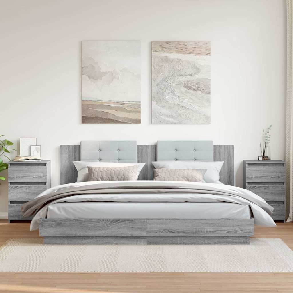 Bed Cabinets 2 pcs Grey Sonoma 40x35x62.5 cm Engineered Wood