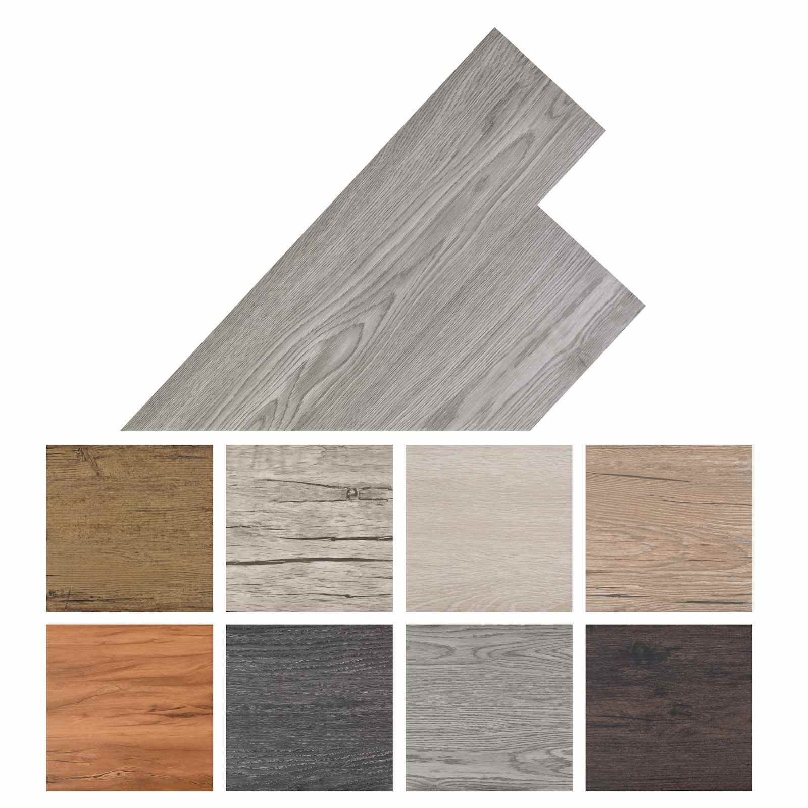 Flooring Planks 18 pcs Dark Grey 2.51 m² PVC