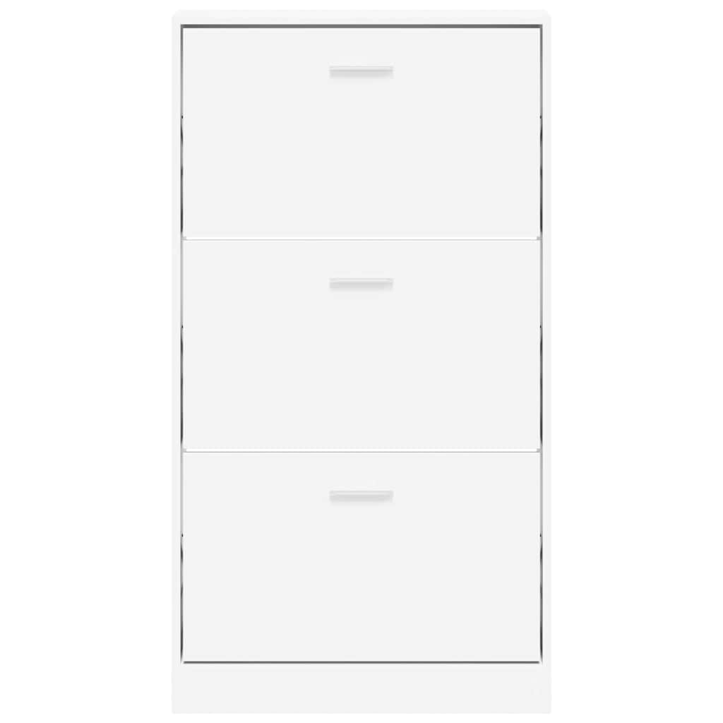 Shoe Cabinet White 59x17x108 cm Engineered Wood