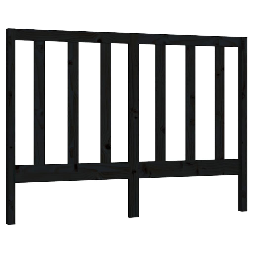 Bed Headboard Black 156 cm Solid Wood Pine