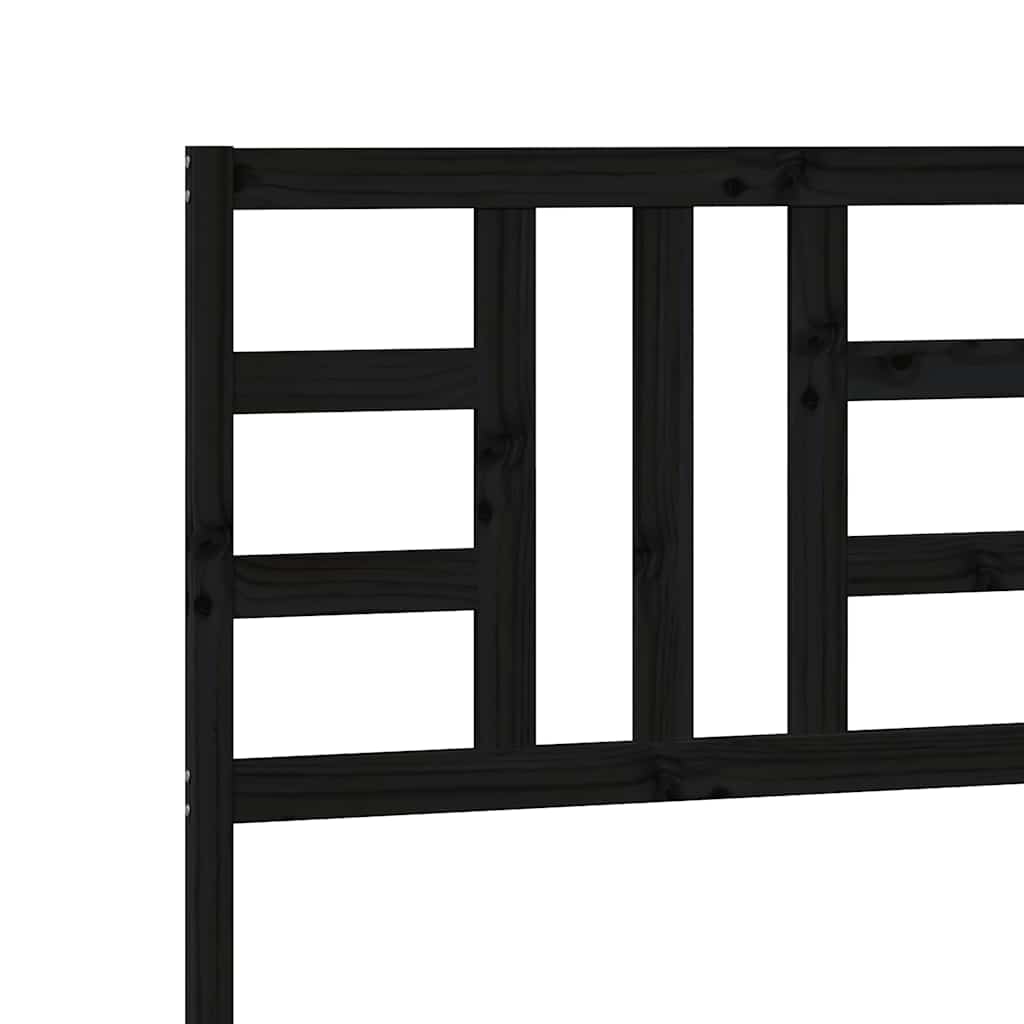 Bed Headboard Black 186 cm Solid Wood Pine