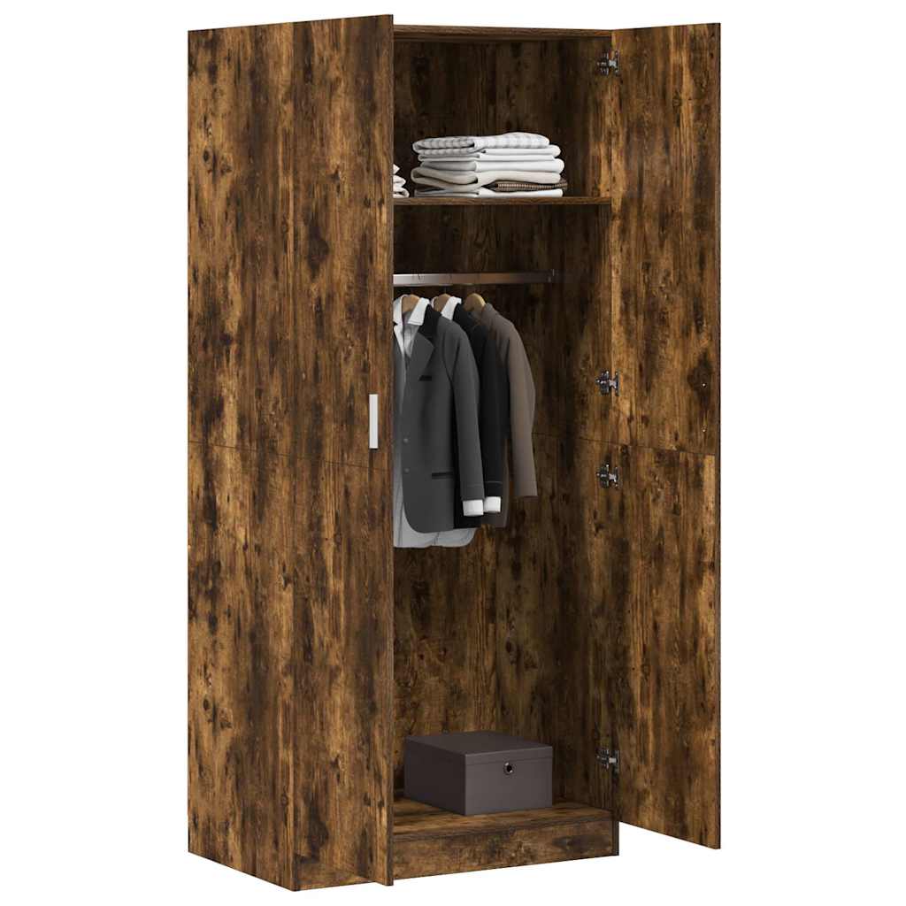 Wardrobe Smoked Oak 80x52x180 cm Engineered Wood