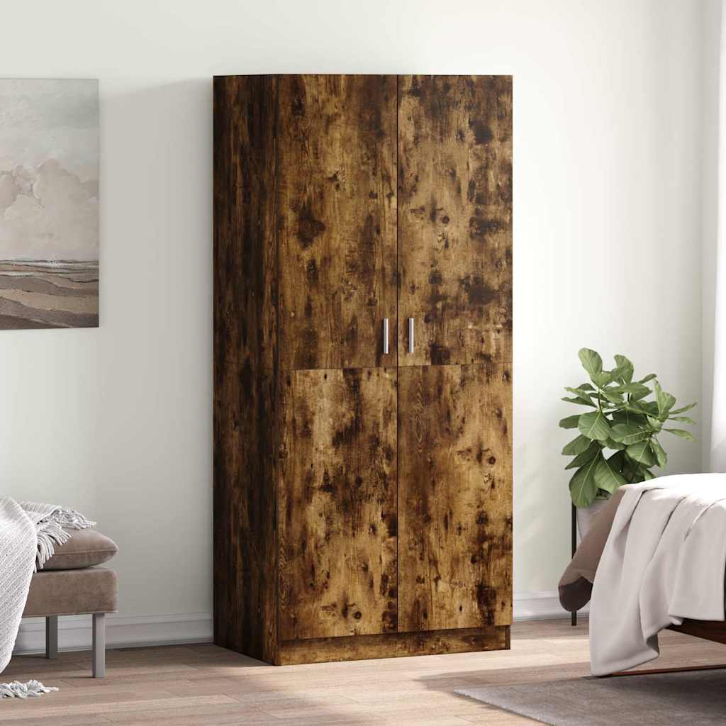 Wardrobe Smoked Oak 80x52x180 cm Engineered Wood
