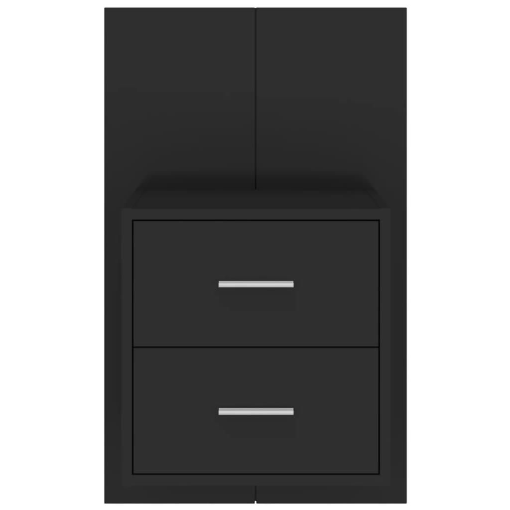 Wall-mounted Bedside Cabinets 2 pcs Black
