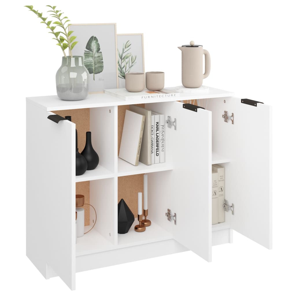 Sideboard White 90.5x30x70 cm Engineered Wood