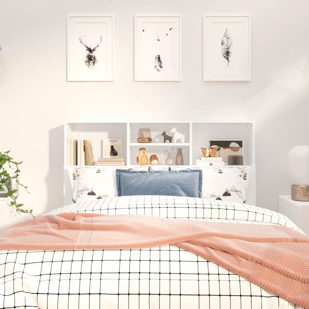 Headboard Cabinet White 120 cm