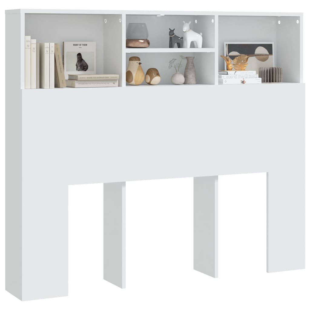 Headboard Cabinet White 120 cm