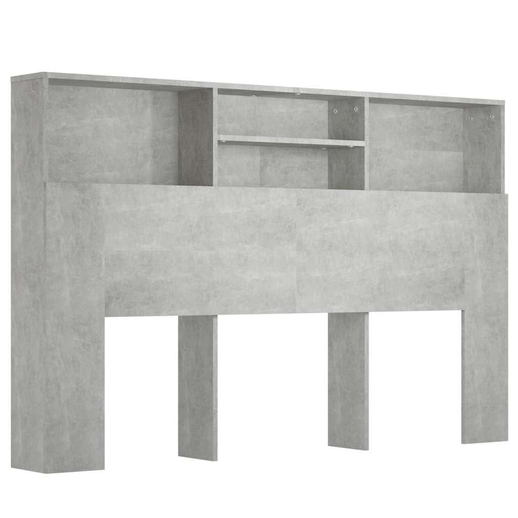Headboard Cabinet Concrete Grey 160 cm