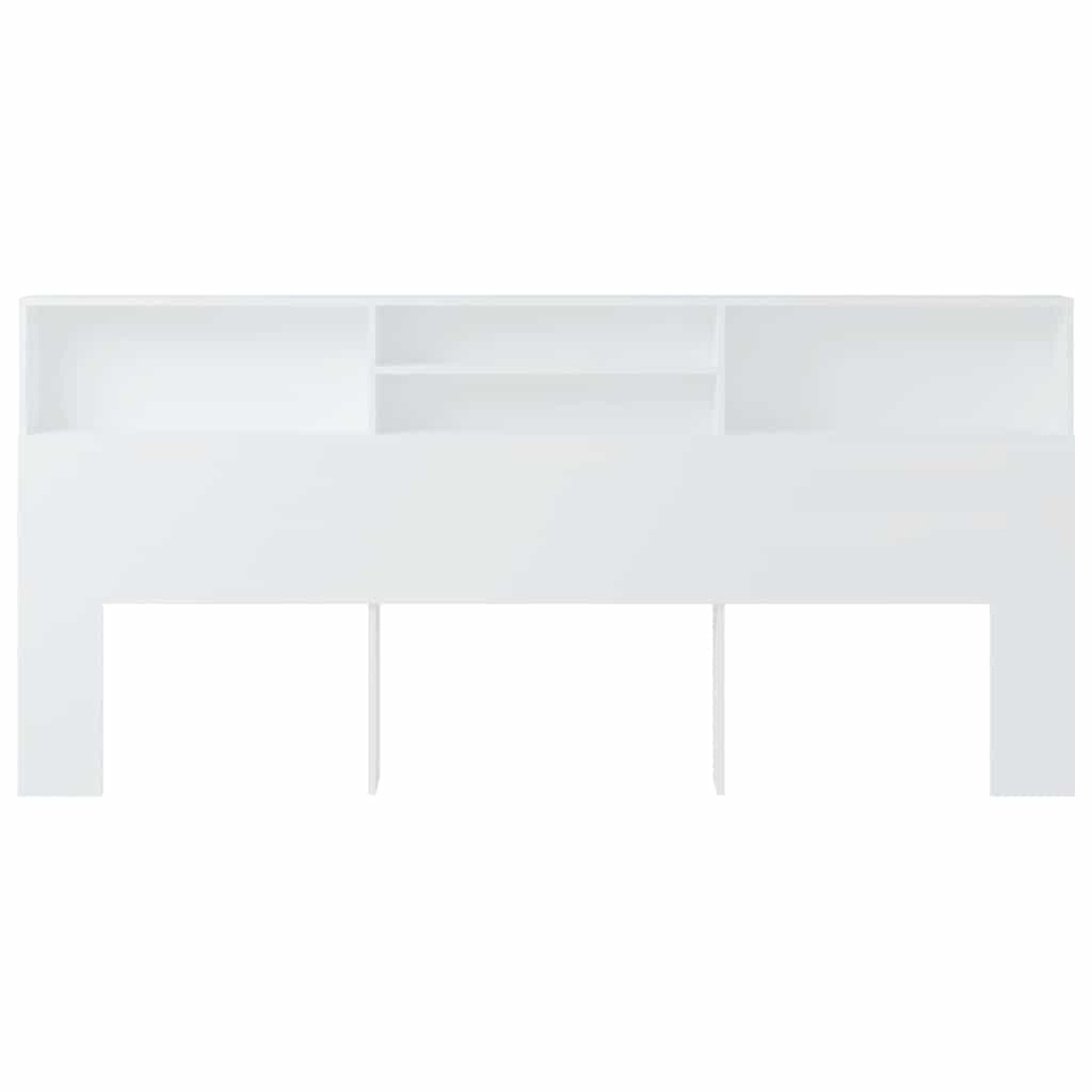 Headboard Cabinet White 220x19x101.5 cm