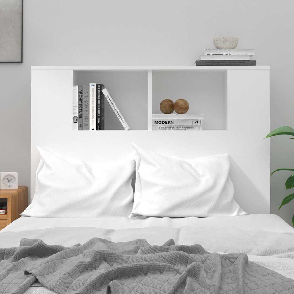 Headboard Cabinet High Gloss White 100 cm