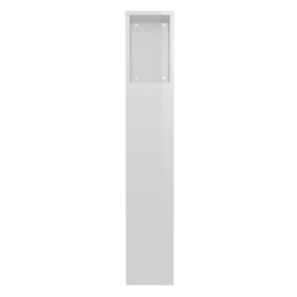 Headboard Cabinet High Gloss White 100 cm