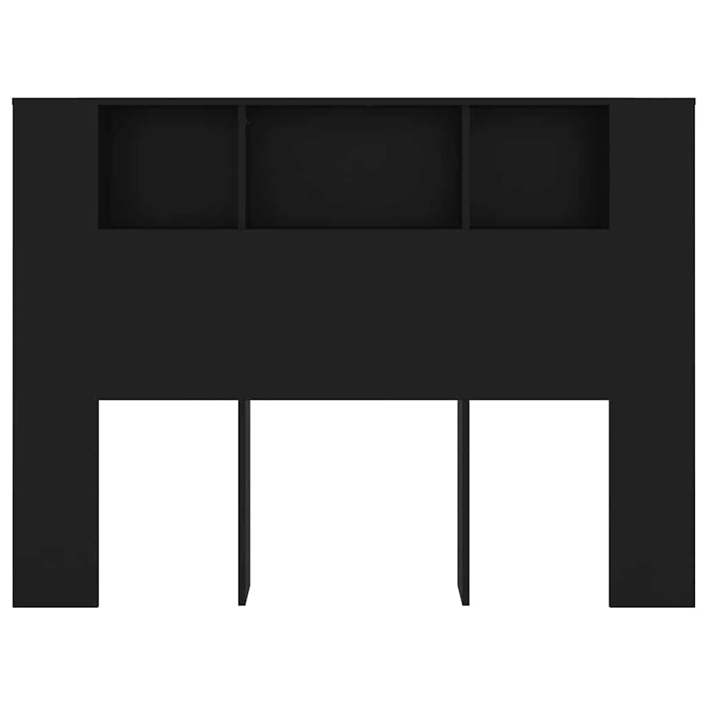 Headboard Cabinet Black 140 cm
