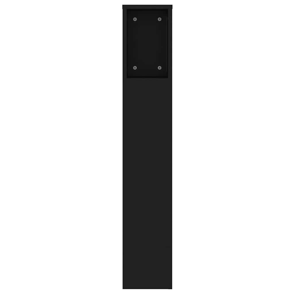 Headboard Cabinet Black 140 cm