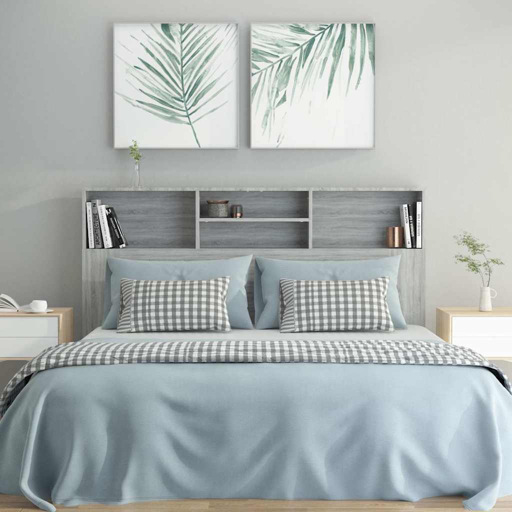 Headboard Cabinet Grey Sonoma 160 cm