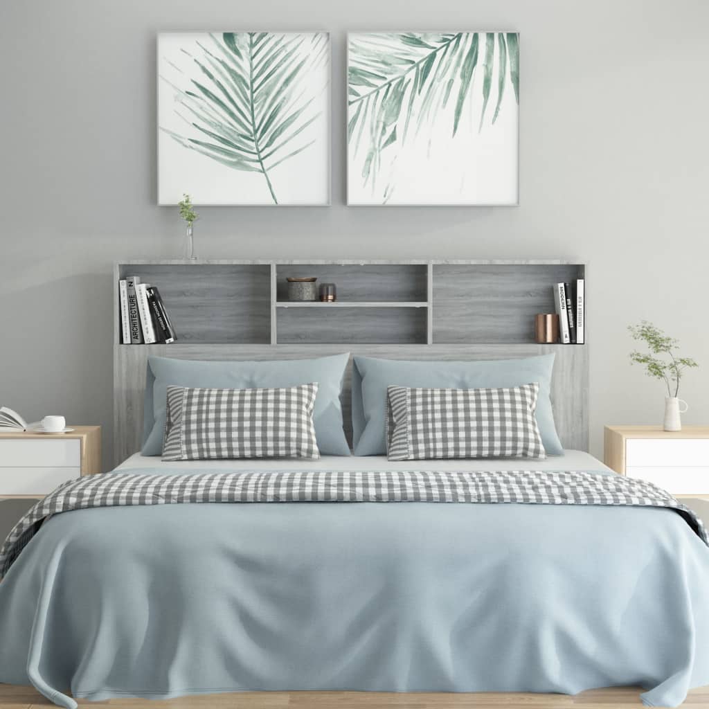 Headboard Cabinet Grey Sonoma 160 cm