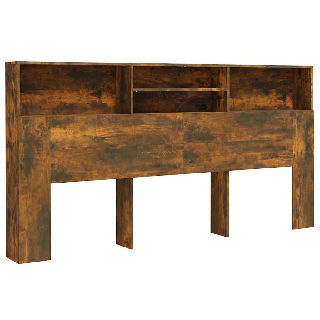 Headboard Cabinet Smoked Oak 200 cm