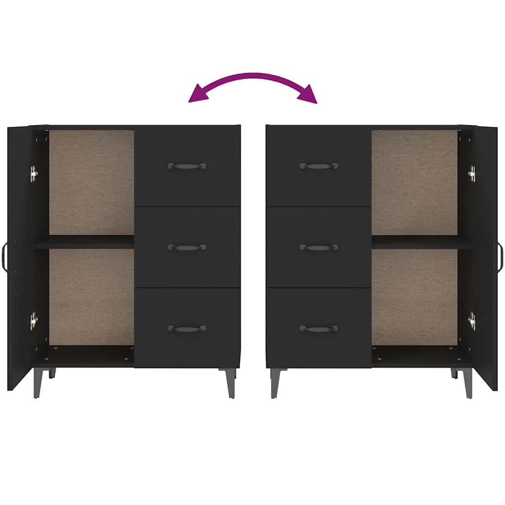 Sideboard Black 69.5x34x90 cm Engineered Wood