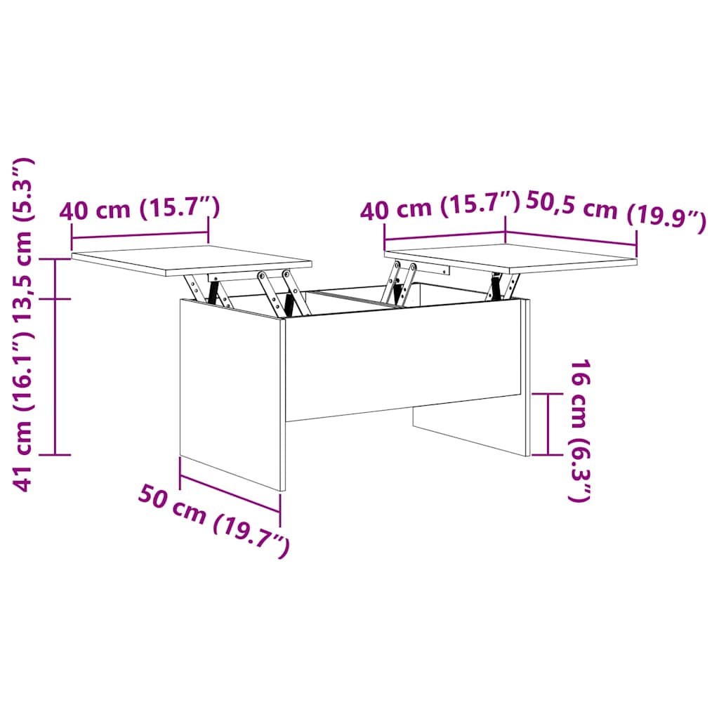 Coffee Table Grey Sonoma 80x50x42.5 cm Engineered Wood
