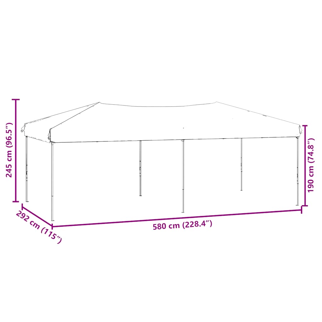 Folding Party Tent with Sidewalls Taupe 3x6 m