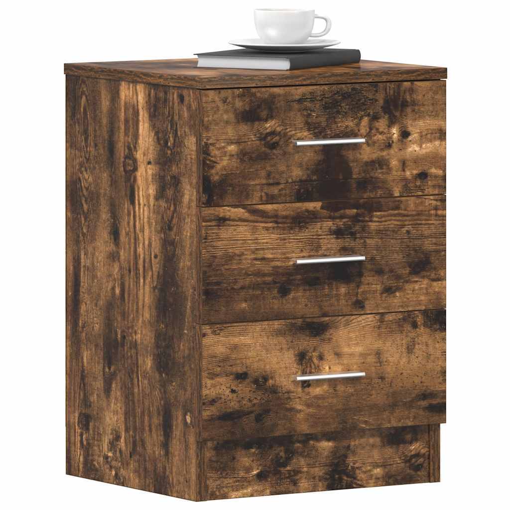 Bedside Cabinets 2 pcs Smoked Oak 38x35x56 cm Engineered Wood