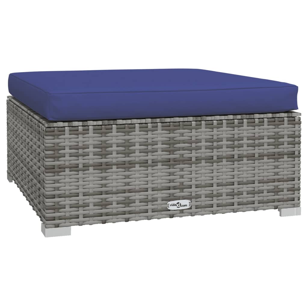 6 Piece Garden Lounge Set with Cushions Poly Rattan Grey