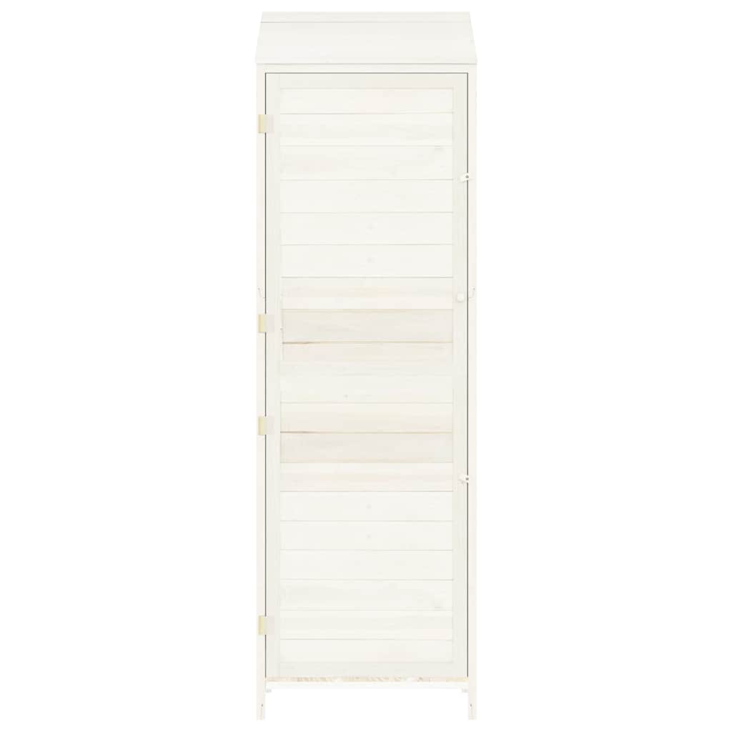 Garden Shed White 55x52x174.5 cm Solid Wood Fir