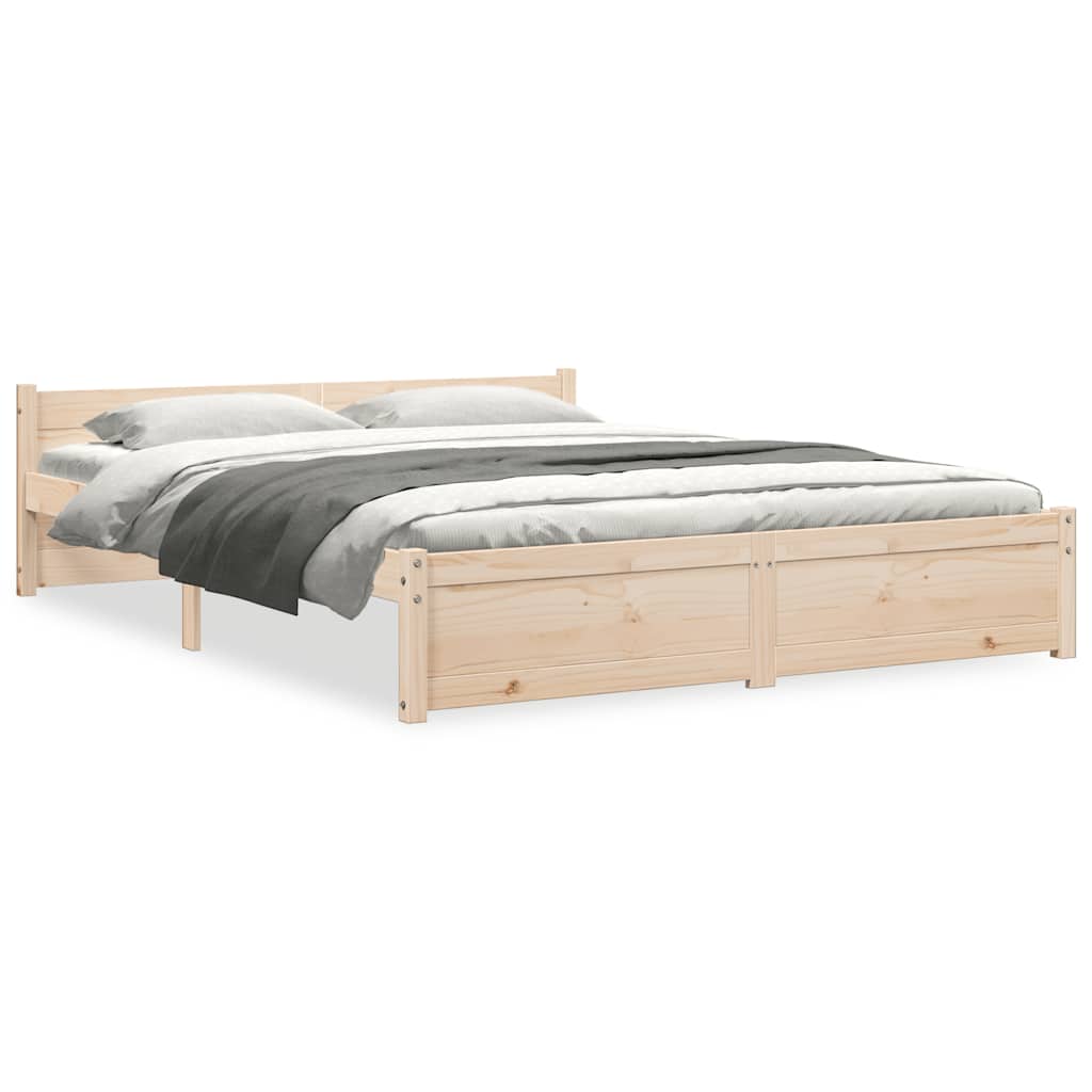 Bed Frame without Mattress Solid Wood 135x190 cm