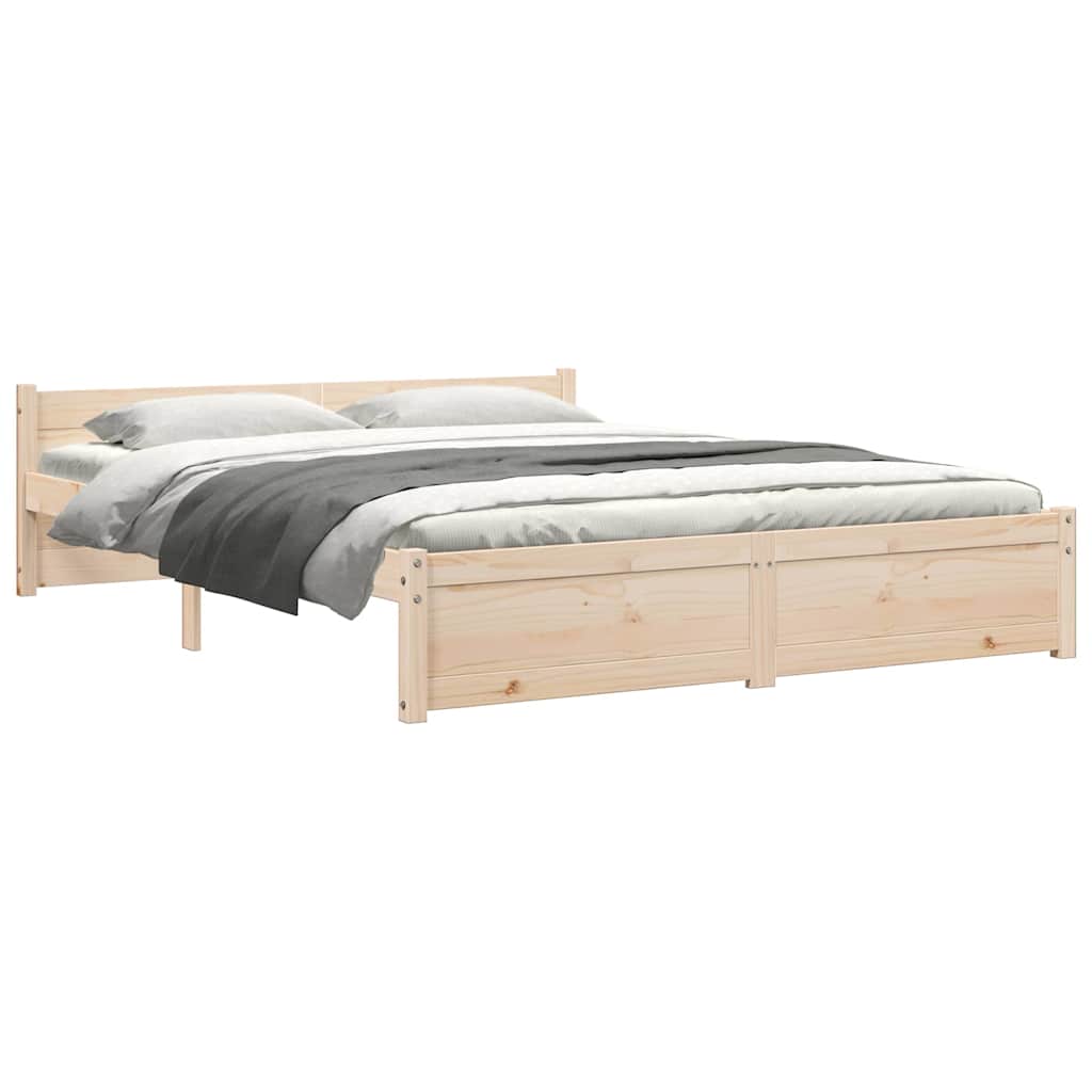 Bed Frame without Mattress Solid Wood 135x190 cm