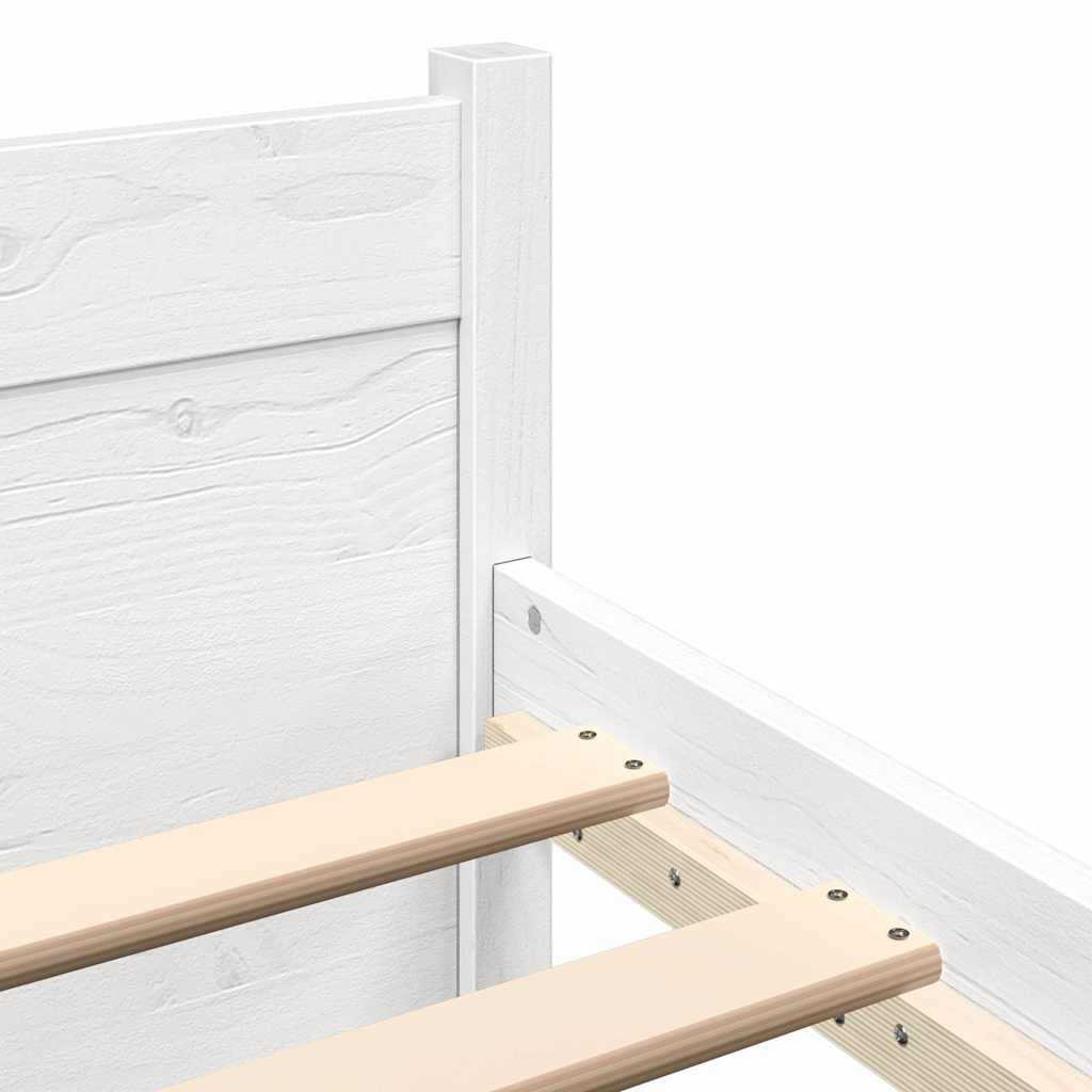 Bed Frame without Mattress White Solid Wood 150x200 cm