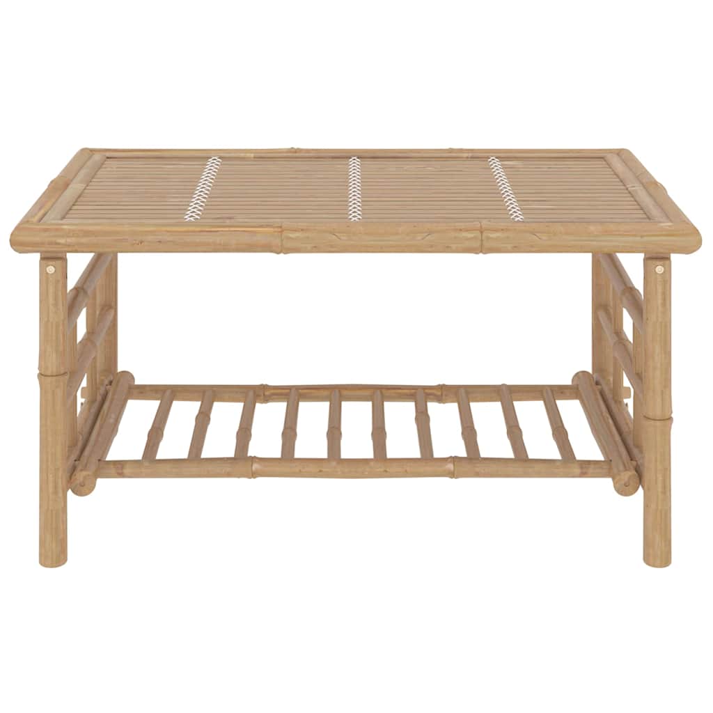 2 Piece Garden Lounge Set with Dark Grey Cushions Bamboo