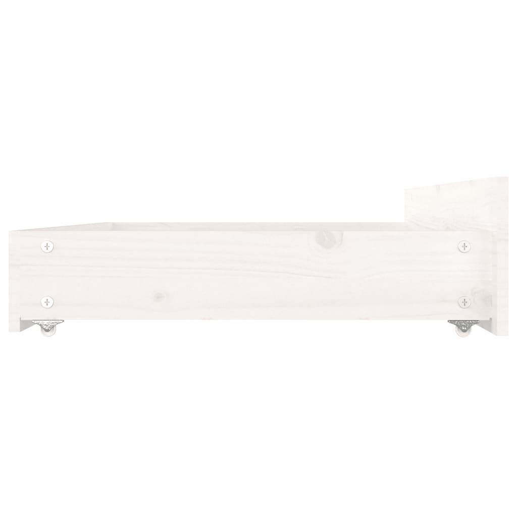Bed Frame without Mattress with Drawers White 150x200 cm