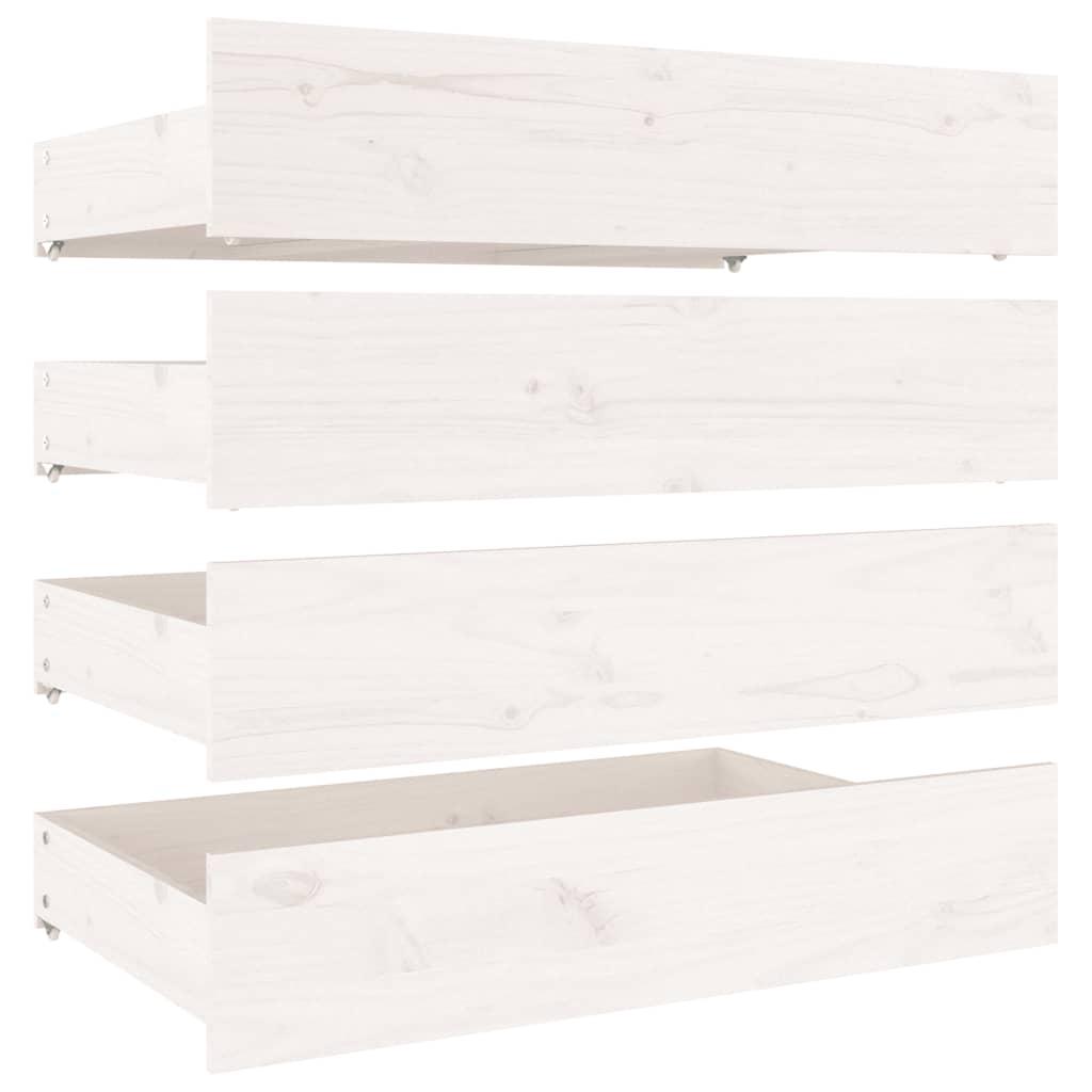 Bed Frame without Mattress with Drawers White 183x203 cm King