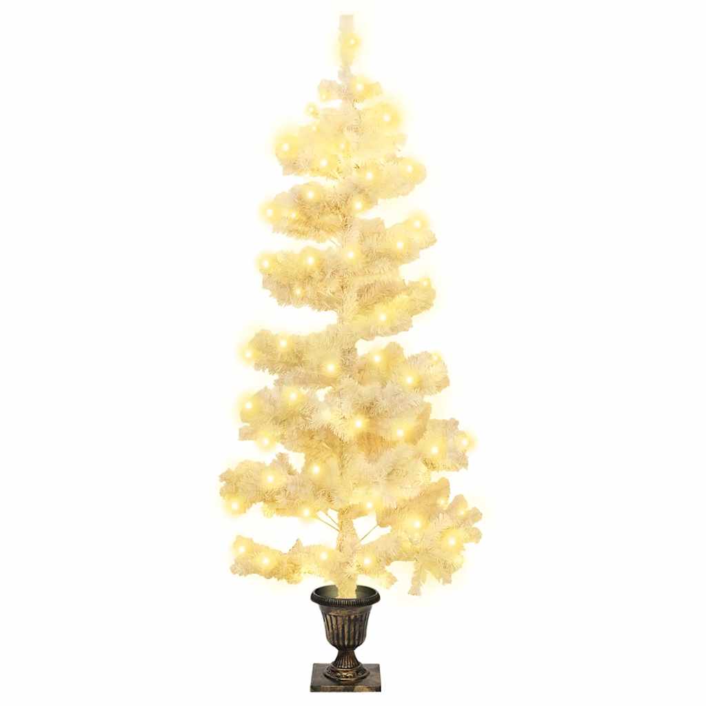 Swirl Pre-lit Christmas Tree with Pot White 120 cm PVC