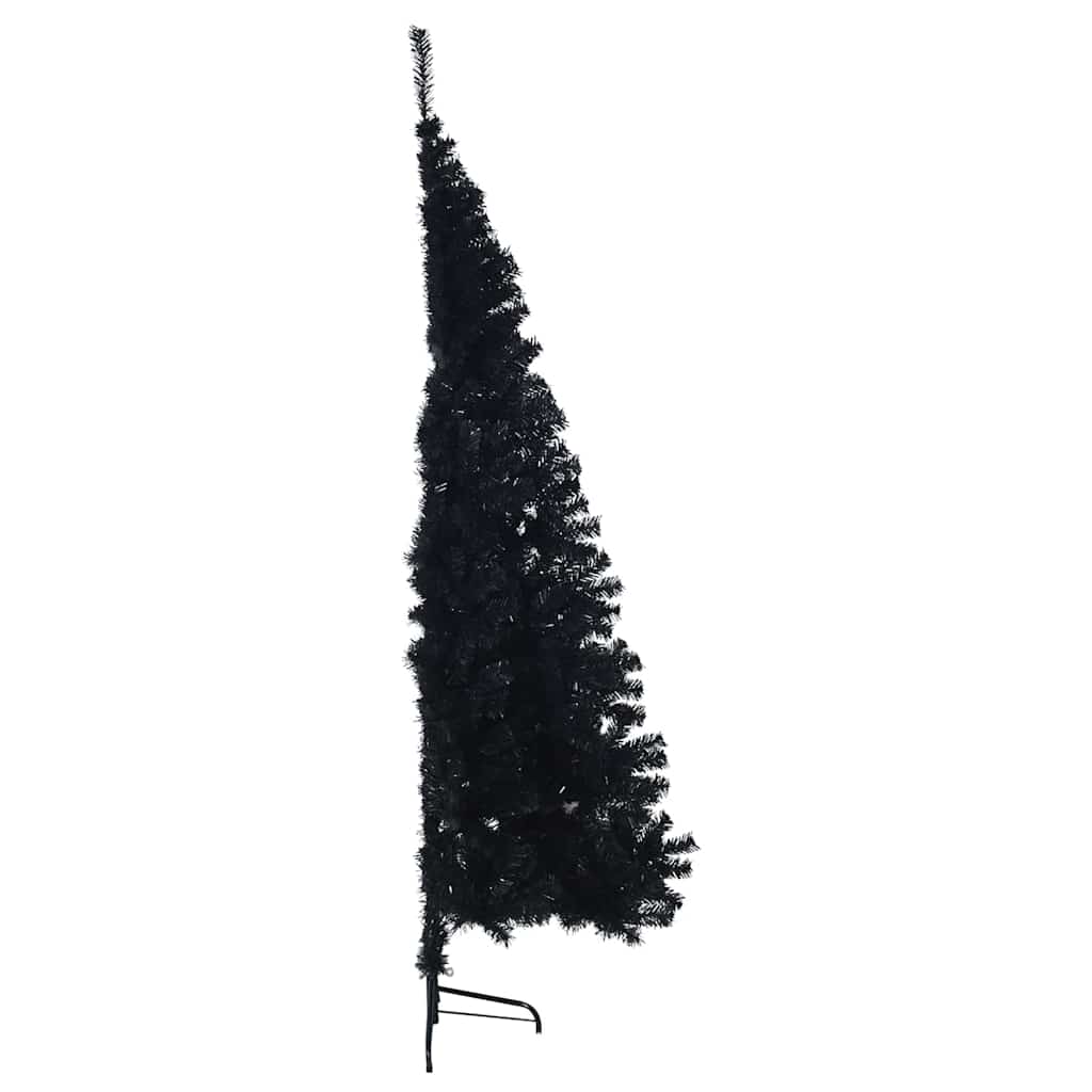 Artificial Half Christmas Tree with Stand Black 180 cm PVC