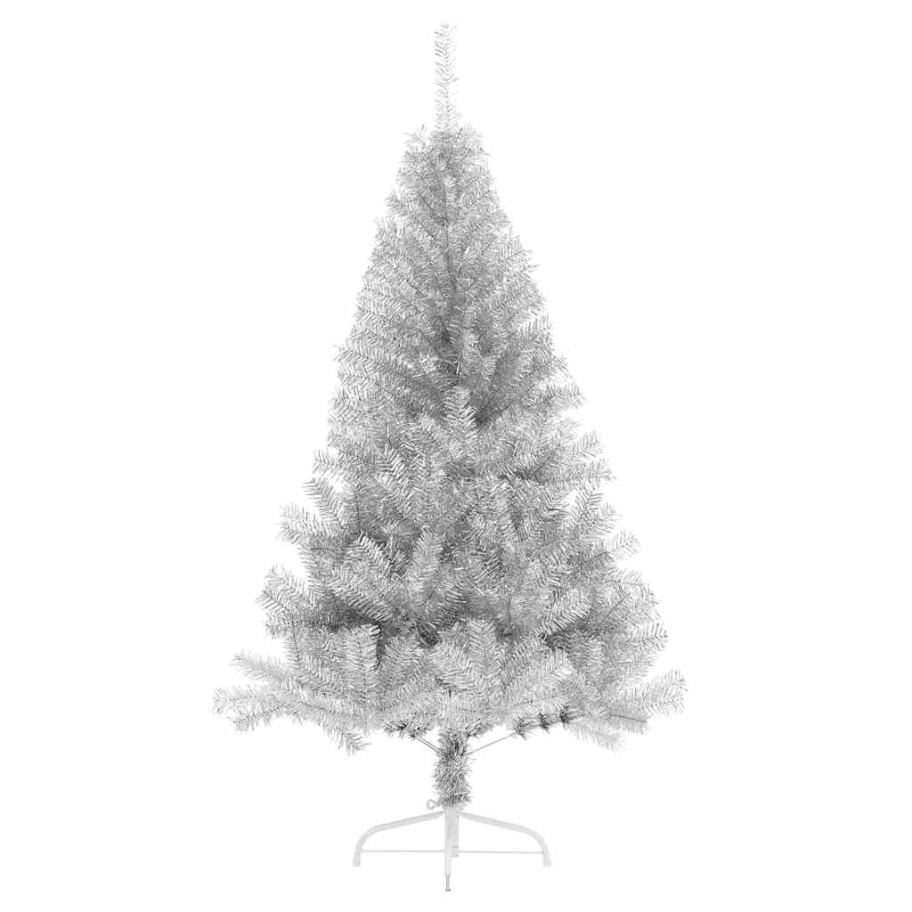 Artificial Half Christmas Tree with Stand Silver 150 cm PET