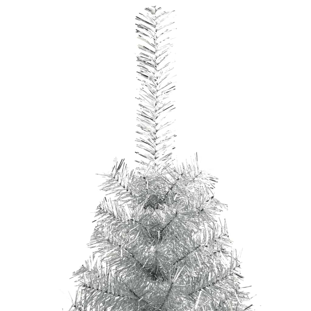 Artificial Half Christmas Tree with Stand Silver 240 cm PET
