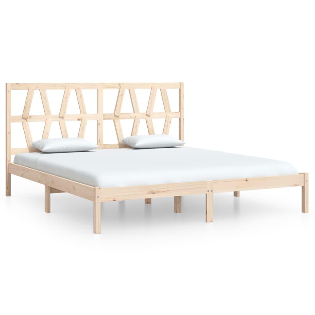 Bed Frame without Mattress Solid Wood 183x203 cm King